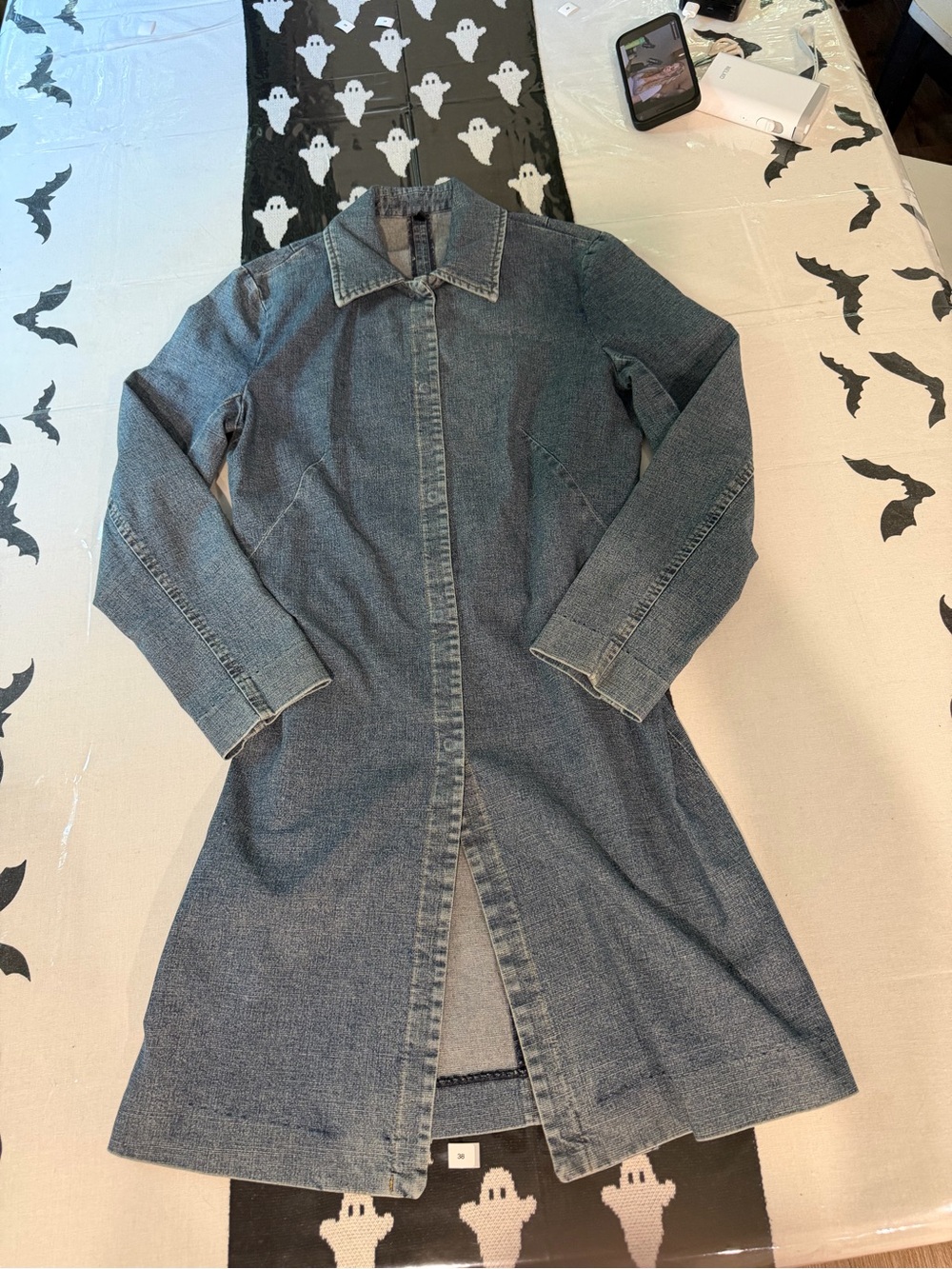Poleci Long Sleeve Denim Shirt Dress - Blue